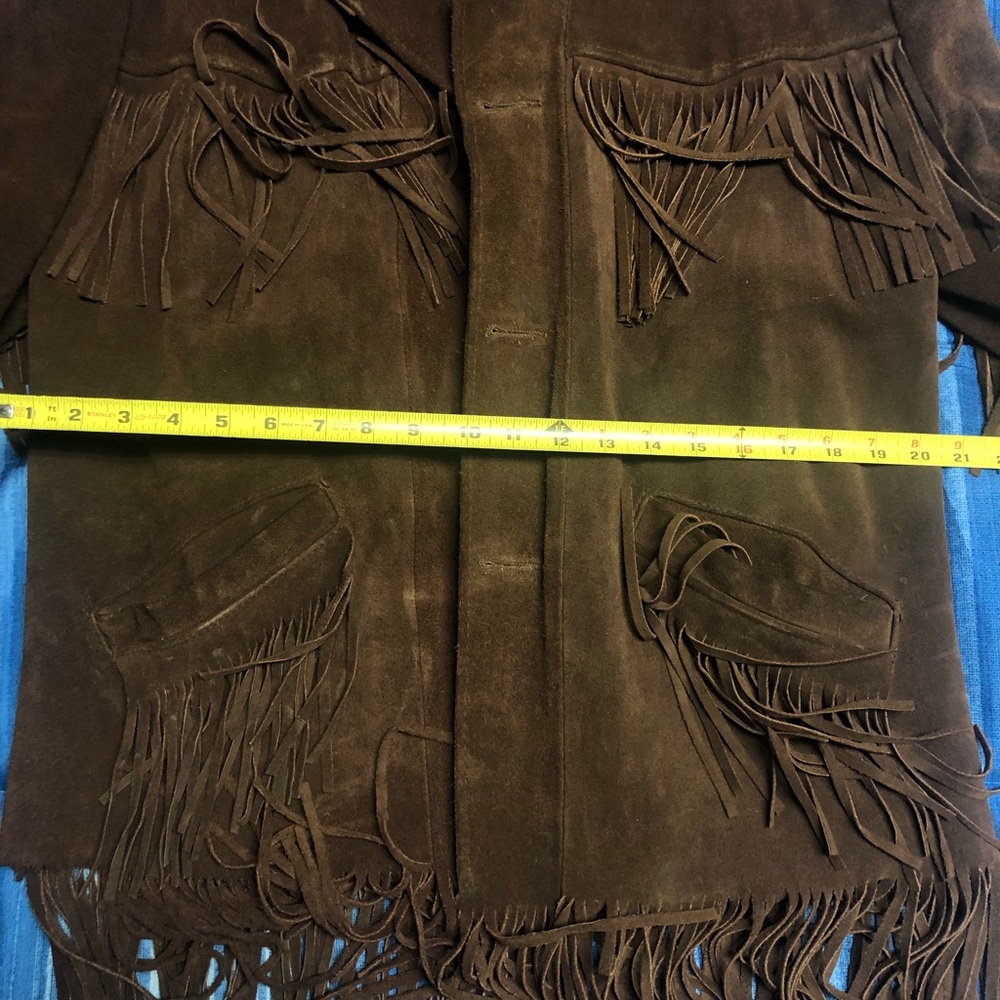 Vintage mens brown leather western outdoor wear jacket size 38 tall by Sears - Picture 10 of 13